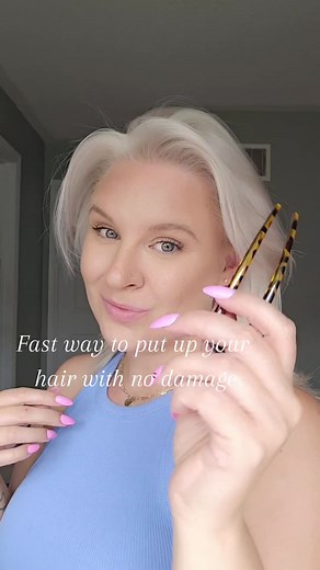 I love French pins as a fast easy way to put up my hair with no risk of damage You can find French pins in my amazon store front! #diyhairschool #simplehairstyle #finehairtips #thinhairtips #frenchpin