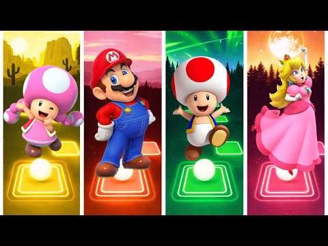 Girl Toad Vs Mario Vs Toad Vs Princess | Tiles Hop EDM Rush