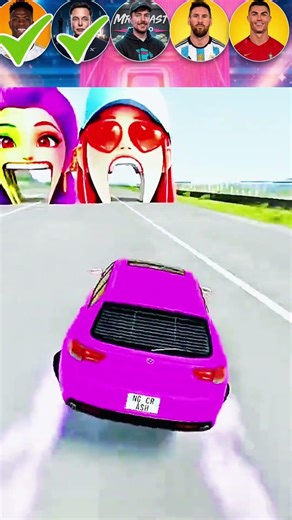 Car vs Giant Mouth Challenge! 🚗💨 (MrBeast & Ronaldo)