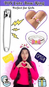 DIY Cute Bow Ring 🎀| Perfect Christmas Gift Idea | How to Make Ring With Safety pin #diy #kateyegirl