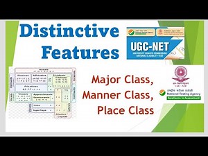 Distinctive Features (Major, manner and place Class of Distinctive Features)