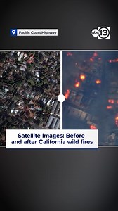 4.3M views · 17K reactions | Satellite images provided by Maxar show the devastation caused by the Eaton Fire and the Palisades Fire in Southern California. abc13.co/4fSxdqY | ABC13 Houston | Facebook