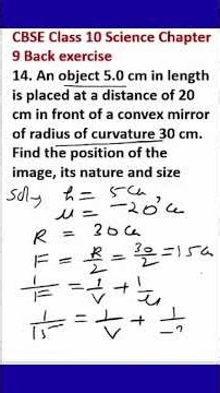 Convex Mirror Numerical | Class 10 Science Chapter 9 | Image Position, Nature & Size