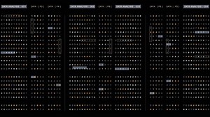 Futuristic hi-tech graphic user interface head up display with digital code and data info graphic telemetry information display for desktop screen background