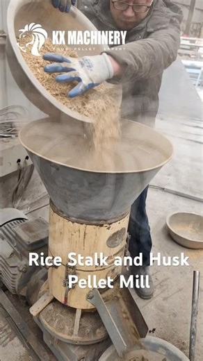 Biomass Waste Rice Stalks and Rice Husk Pellet Press Machine #pelletmachine