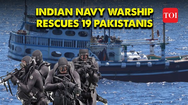 1K views · 24 reactions | Indian navy warship rescues 19 Pakistani nationals from Somali pirates Indian Navy rescues 19 Pakistani crew members from Somali pirates on Iranian vessel Al Naeemi. The 2nd rescue within a day follows saving FV Iman with 17 crew. INS Sumitra intercepts the distressed vessel, thwarting piracy off Somalia's East Coast. Watch the video. | The Times of India | Facebook
