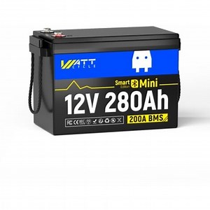 WattCycle Bluetooth Batterie Lithium 12V 280AH,Batterie LiFePO4 Rechargeable avec BMS,Batterie Lithium pour camping-car, pêche à la ligne, caravanes, système solaire