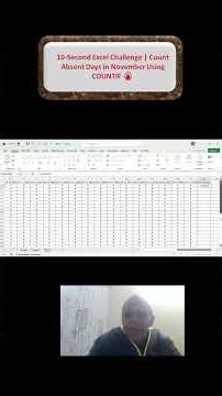 10-Second Excel Challenge | Count Absent Days in November Using COUNTIF 🔥