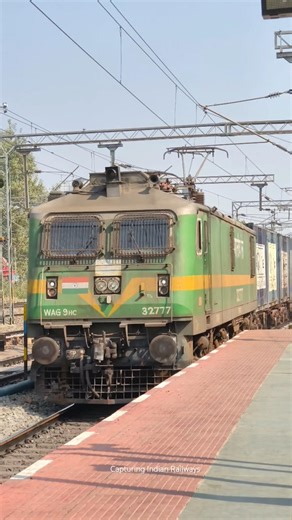 WAG9 Entry with Container Freight Train #shorts