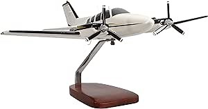 Beechcraft Baron G58 (Yellow/Black) Large Mahogany Model