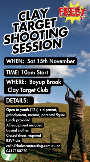 ‍‍ Clay Target Shooting Workshop  Saturday 15th November | 10am...