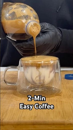 2-Minute Dalgona Iced Coffee | Easy Whipped Coffee in a Bottle☕️✨