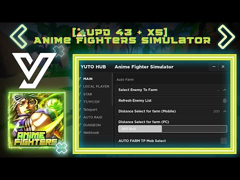 BEST Script [Update 43] Anime Fighters Simulator | Webhook + Auto passive + MANY FEATURE | PASTEBIN