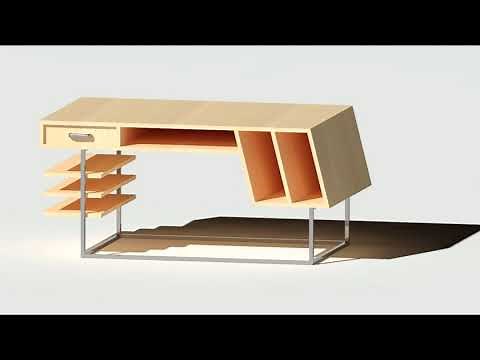 How To AutoCAD 3D Modeling Office Desk 3D Model Tutorial - QasimCAD