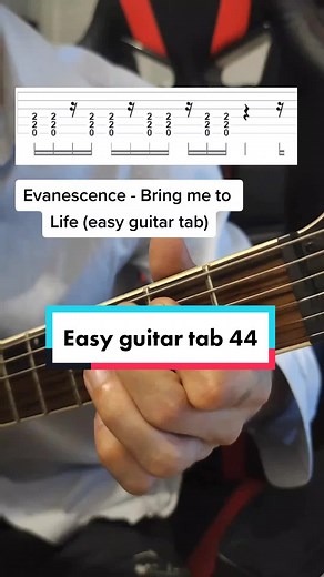 Evanescence Bring Me to Life Easy Guitar Tab Tutorial