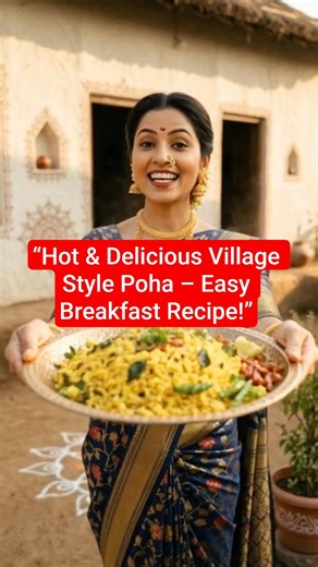 “Beautiful Village Woman Cooking Hot & Delicious Poha | Easy Indian Breakfast Recipe at Home”#video
