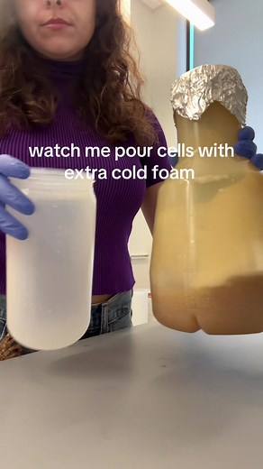 Satisfying Biochemistry: Pouring Cells with Cold Foam
