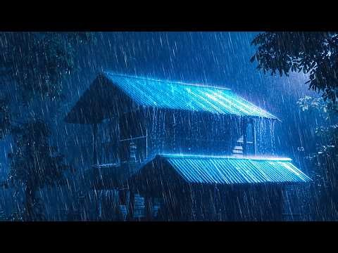 3 Minutes To Calm and Help You Sleep Instantly with Heavy Rain & Thunder Sounds on Tin Roof at Night