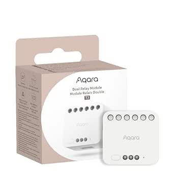 Aqara Dual Relay Module T2,Smart Relay Switch Dry Contact Mode for Garage Doors and Boilers,Light Switch Roller Shade Switch,Supports Homekit and Alexa,Requires a Neutral Line and Aqara Zigbee 3.0 Hub
