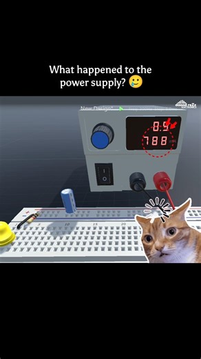 what happened to the power supply 😂 #electronics #memes #powersupply #simulator #tech #ytshorts #fun