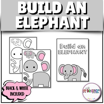 Build an Elephant Craft & Writing Activities | Letter E Cut & Paste