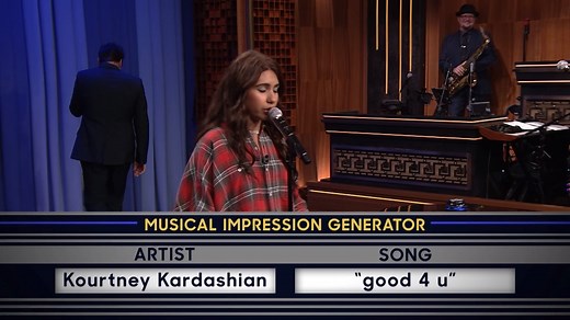 3.6M views · 315 reactions | Jimmy challenges Alessia Cara to a game of random musical impressions, like Kourtney Kardashian singing “good 4 u” & Jennifer Coolidge singing “I Like It”  | The Tonight Show Starring Jimmy Fallon | Facebook