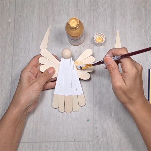 Let's create an adorable angel out of popsicle sticks! 👼✨💫 You won't believe how cute it turns out! | Yeliz Craft & Crafty Girl