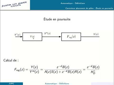 Présentation du principe des correcteurs par placement de pole sur structure RST.