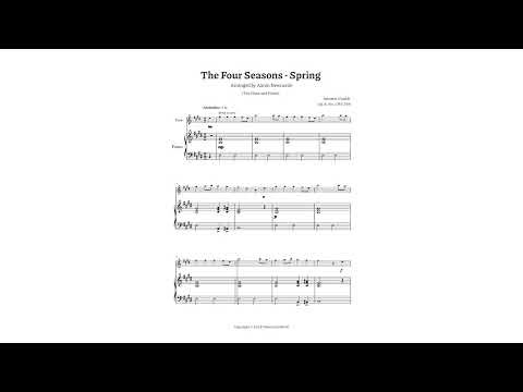 Vivaldi, Spring (The Four Seasons) — Flute and Easy Piano — Sheet Music