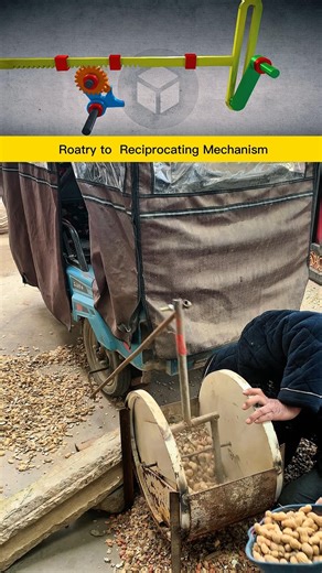 Automated Rotary to Reciprocating Mechanical Peanut Stirring & Sand-Roasting Processing Machine