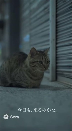 【感動🥹】朝6時。毎朝ここで、誰かを待つ猫がいる。／6am. Every morning, there's a cat waiting for someone here. #癒し動画 #cute