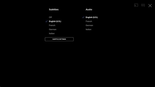 Which subtitle and closed caption options are available on Paramount ?