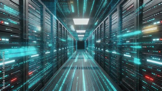 Modern data center with digital data flow