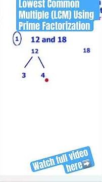 Lowest Common Multiple (LCM) Using Prime Factorization
