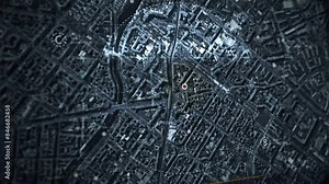 Modern Police Computer System For Crime Prevention Tracking Suspect On City Map. Tracking Crime Activity In Modern City Using Satellite Control Computer. Computer Software Interface For Crime Tracking