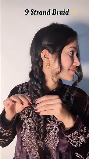 9 strand braid 😍🌷|| #hairstyle #braidhairstyle #hairtutorial #shorts