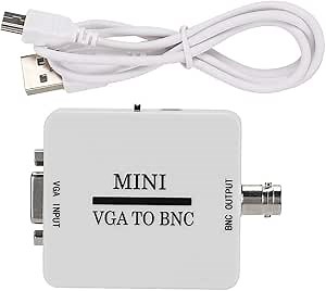 VGA to BNC Converter, Mini HD Converter VGA to BNC Adapte 1920 X 1080 Resolution USB Video Converter for HDTV Monitors TVs Computers Home Audio Video Equipment, with USB Cable