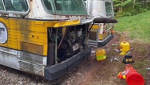 After a long day in the heat, 6169 is alive and well. We spent the day checking the engine, swapping the old starter out for a rebuilt one, and doing some electrical troubleshooting. In the end hearing the old girl roar to life was very satisfying. | STM Bus Department