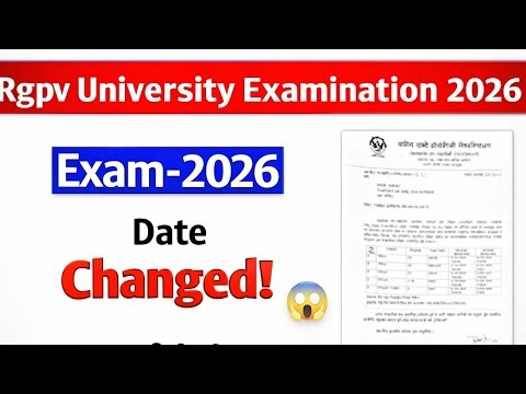 RGPV Exam 2026 Date Change 🔥 | MBA & BTech Exam Reschedule | Latest RGPV Update