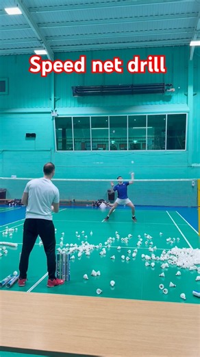 Doubles badminton speed net drill
