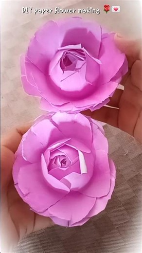 Skill Era Ep.9 💗 Simple paper Rose making 🌹🎀 #diy #papercraft #rose #pinkrose