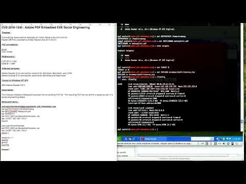 CVE-2010-1240 : Adobe PDF Embedded EXE Social Engineering
