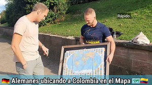371K views · 23K reactions | Alemanes ubicando a Colombia en el mapa y reciebiendo camisetas 100% hechas en Colombia como premio 浪 Si te gustan las prendas de mi nueva marca de ropa, las pueden comprar físicamente en todas las tiendas de Roott+Co a nivel nacional o en la página web: https://roottcostore.com/dominicwolf/ | Dominic Colombia | Facebook