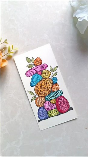 Zen Doodle Rocks 🤯 satisfying art #shorts