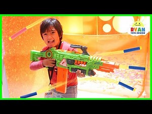 Ryan plays with Nerf toys, Monster Trucks, Beyblade and more!!! - Videos For Kids