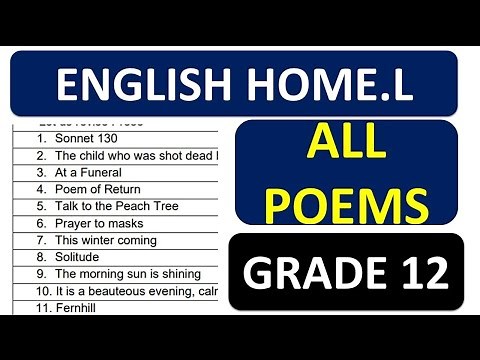 ALL POEMS P.2 ENGLISH HOME LANGUAGE POEMS 2025 GRADE 12 2025 FINAL EXAMS NOVEMBER PREP THUNDEREDUC