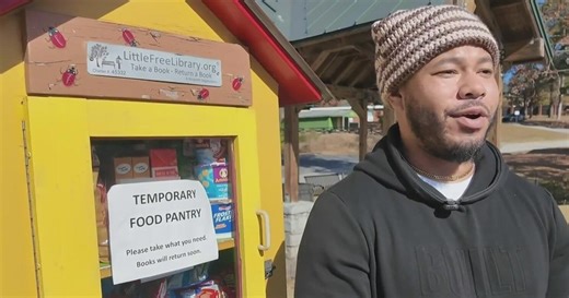 McDonough neighbors turn Little Free Library into pantry as families struggle after shutdown
