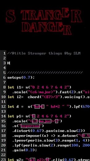Intro music to Stranger Things made with Code