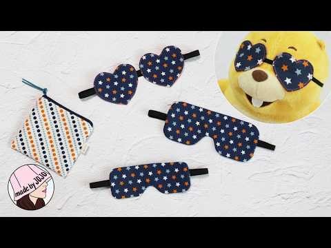 How to Make Two Sleep Masks and Zip Pouch, Heart Sleep Mask, PDF Patterns for Adults and Kids