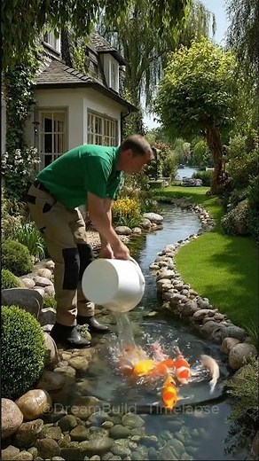 Backyard Pond Build Timelapse (Dig, Stone, Fill) | Satisfying Landscaping